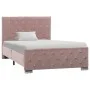Estructura de cama de terciopelo rosa 100x200 cm de vidaXL, Camas y somieres - Ref: Foro24-286824, Precio: 213,11 €, Descuent...