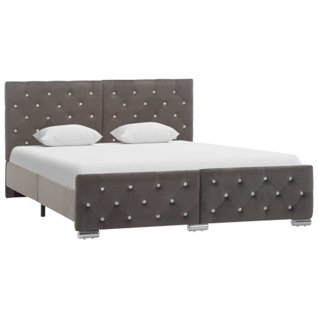 Gray velvet bed frame 140x200 cm by vidaXL, Beds and slatted bases - Ref: Foro24-286832, Price: 334,75 €, Discount: %