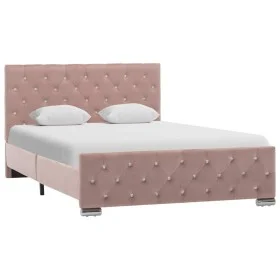 Pink velvet bed frame 120x200 cm by vidaXL, Beds and slatted bases - Ref: Foro24-286825, Price: 313,46 €, Discount: %