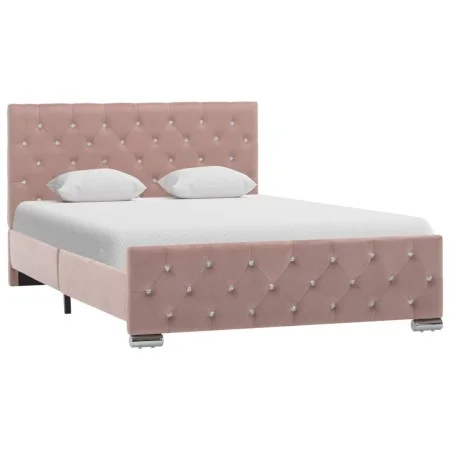 Bettgestell aus rosafarbenem Samt, 120 x 200 cm von vidaXL, Betten und Lattenroste - Ref: Foro24-286825, Preis: 311,39 €, Rab...
