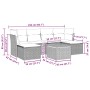 Set de comedor de jardín 7 pzas y cojines ratán sintético negro