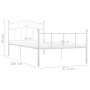 Bettgestell aus weißem Metall, 90 x 200 cm von vidaXL, Betten und Lattenroste - Ref: Foro24-284516, Preis: 113,86 €, Rabatt: %