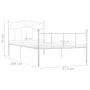 White metal bed frame 90x200 cm by vidaXL, Beds and slatted bases - Ref: Foro24-284516, Price: 102,58 €, Discount: %