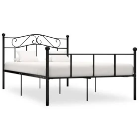 Black metal bed frame 140x200 cm by vidaXL, Beds and slatted bases - Ref: Foro24-284526, Price: 127,34 €, Discount: %
