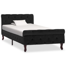 Estructura de cama de terciopelo negro 90x200 cm