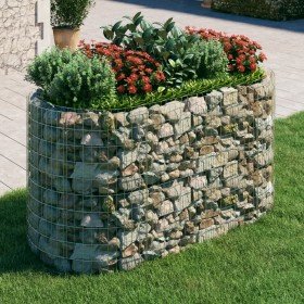Arriate de gaviones de hierro galvanizado 200x100x100 cm en Maceteros y jardineras | Comprar online en Foro24