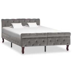 Grauer Samtbettrahmen 120x200 cm von vidaXL, Betten und Lattenroste - Ref: Foro24-288559, Preis: 341,69 €, Rabatt: %