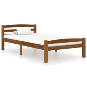 Estructura de cama madera maciza pino marrón miel 100x200 cm