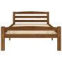 Solid pine wood bed frame honey brown 100x200 cm by vidaXL, Beds and slatted bases - Ref: Foro24-322076, Price: 110,34 €, Dis...