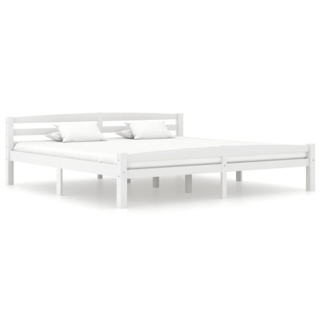 Estructura de cama de madera maciza de pino blanca 180x200 cm de vidaXL, Camas y somieres - Ref: Foro24-322073, Precio: 150,7...