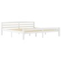 Estructura de cama de madera maciza de pino blanca 180x200 cm de vidaXL, Camas y somieres - Ref: Foro24-322073, Precio: 150,7...