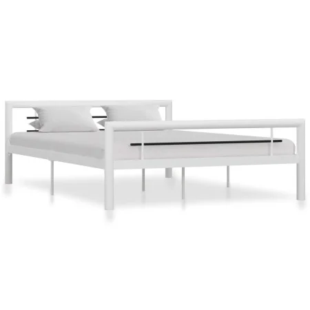 Schwarz-weißes Metallbettgestell 160x200 cm von vidaXL, Betten und Lattenroste - Ref: Foro24-284548, Preis: 154,15 €, Rabatt: %