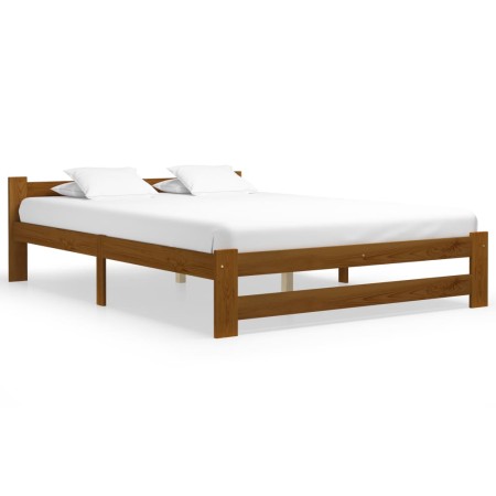 Estructura de cama madera maciza pino marrón miel 180x200 cm de vidaXL, Camas y somieres - Ref: Foro24-322010, Precio: 157,24...