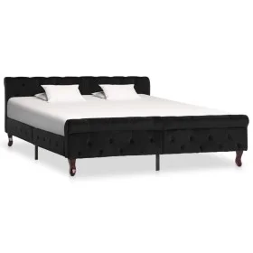 Estructura de cama de terciopelo negro 160x200 cm de vidaXL, Camas y somieres - Ref: Foro24-288554, Precio: 363,13 €, Descuen...