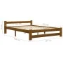 Estructura de cama madera maciza pino marrón miel 180x200 cm de vidaXL, Camas y somieres - Ref: Foro24-322010, Precio: 154,64...