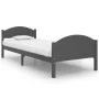 Dark gray solid pine wood bed frame 100x200 cm by vidaXL, Beds and slatted bases - Ref: Foro24-322047, Price: 103,75 €, Disco...
