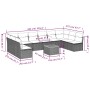 Set de sofás de jardín 11 pzas y cojines ratán sintético negro