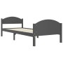 Dark gray solid pine wood bed frame 100x200 cm by vidaXL, Beds and slatted bases - Ref: Foro24-322047, Price: 105,03 €, Disco...