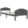 Dark gray solid pine wood bed frame 100x200 cm by vidaXL, Beds and slatted bases - Ref: Foro24-322047, Price: 103,75 €, Disco...