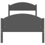Dark gray solid pine wood bed frame 100x200 cm by vidaXL, Beds and slatted bases - Ref: Foro24-322047, Price: 105,03 €, Disco...