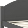 Dark gray solid pine wood bed frame 100x200 cm by vidaXL, Beds and slatted bases - Ref: Foro24-322047, Price: 105,03 €, Disco...