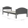 Dark gray solid pine wood bed frame 100x200 cm by vidaXL, Beds and slatted bases - Ref: Foro24-322047, Price: 103,75 €, Disco...