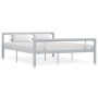 Grau-weißes Metallbettgestell 120x200 cm von vidaXL, Betten und Lattenroste - Ref: Foro24-284558, Preis: 113,62 €, Rabatt: %