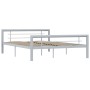 Grau-weißes Metallbettgestell 120x200 cm von vidaXL, Betten und Lattenroste - Ref: Foro24-284558, Preis: 113,62 €, Rabatt: %