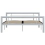 Grau-weißes Metallbettgestell 120x200 cm von vidaXL, Betten und Lattenroste - Ref: Foro24-284558, Preis: 113,62 €, Rabatt: %