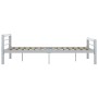 Grau-weißes Metallbettgestell 120x200 cm von vidaXL, Betten und Lattenroste - Ref: Foro24-284558, Preis: 113,62 €, Rabatt: %