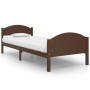 Dark brown solid pine wood bed frame 100x200 cm by vidaXL, Beds and slatted bases - Ref: Foro24-322042, Price: 129,95 €, Disc...
