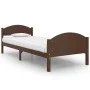Dark brown solid pine wood bed frame 100x200 cm by vidaXL, Beds and slatted bases - Ref: Foro24-322042, Price: 127,97 €, Disc...