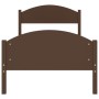 Dark brown solid pine wood bed frame 100x200 cm by vidaXL, Beds and slatted bases - Ref: Foro24-322042, Price: 129,95 €, Disc...