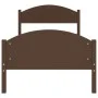 Dark brown solid pine wood bed frame 100x200 cm by vidaXL, Beds and slatted bases - Ref: Foro24-322042, Price: 127,97 €, Disc...