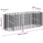 Arriate de gaviones de hierro galvanizado 300x100x100 cm