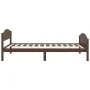 Dark brown solid pine wood bed frame 100x200 cm by vidaXL, Beds and slatted bases - Ref: Foro24-322042, Price: 127,97 €, Disc...