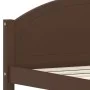 Dark brown solid pine wood bed frame 100x200 cm by vidaXL, Beds and slatted bases - Ref: Foro24-322042, Price: 127,97 €, Disc...