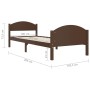 Dark brown solid pine wood bed frame 100x200 cm by vidaXL, Beds and slatted bases - Ref: Foro24-322042, Price: 129,95 €, Disc...