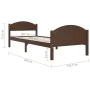 Dark brown solid pine wood bed frame 100x200 cm by vidaXL, Beds and slatted bases - Ref: Foro24-322042, Price: 127,97 €, Disc...