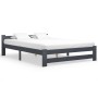 Dark gray solid pine wood bed frame 160x200 cm by vidaXL, Beds and slatted bases - Ref: Foro24-322023, Price: 157,53 €, Disco...