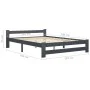 Dark gray solid pine wood bed frame 160x200 cm by vidaXL, Beds and slatted bases - Ref: Foro24-322023, Price: 103,38 €, Disco...