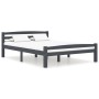 Dark gray pine solid wood bed frame 140x200 cm by vidaXL, Beds and slatted bases - Ref: Foro24-322092, Price: 132,43 €, Disco...