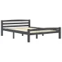Dark gray pine solid wood bed frame 140x200 cm by vidaXL, Beds and slatted bases - Ref: Foro24-322092, Price: 130,89 €, Disco...