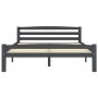 Dark gray pine solid wood bed frame 140x200 cm by vidaXL, Beds and slatted bases - Ref: Foro24-322092, Price: 132,43 €, Disco...