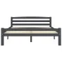 Dark gray pine solid wood bed frame 140x200 cm by vidaXL, Beds and slatted bases - Ref: Foro24-322092, Price: 130,89 €, Disco...
