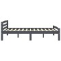 Dark gray pine solid wood bed frame 140x200 cm by vidaXL, Beds and slatted bases - Ref: Foro24-322092, Price: 132,43 €, Disco...