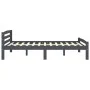 Dark gray pine solid wood bed frame 140x200 cm by vidaXL, Beds and slatted bases - Ref: Foro24-322092, Price: 130,89 €, Disco...