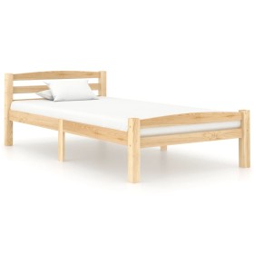 Bettgestell aus massivem Kiefernholz, 100 x 200 cm von vidaXL, Betten und Lattenroste - Ref: Foro24-322062, Preis: 110,34 €, ...