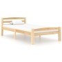 Solid pine wood bed frame 100x200 cm by vidaXL, Beds and slatted bases - Ref: Foro24-322062, Price: 110,29 €, Discount: %