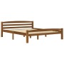 Honey brown solid pine wood bed frame 160x200 cm by vidaXL, Beds and slatted bases - Ref: Foro24-322079, Price: 173,27 €, Dis...